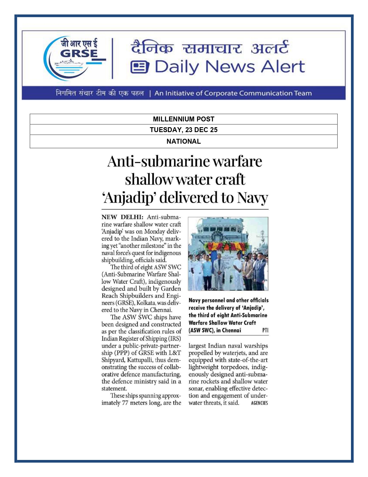   Press Coverage: 23 DEC 25: THE STATESMAN